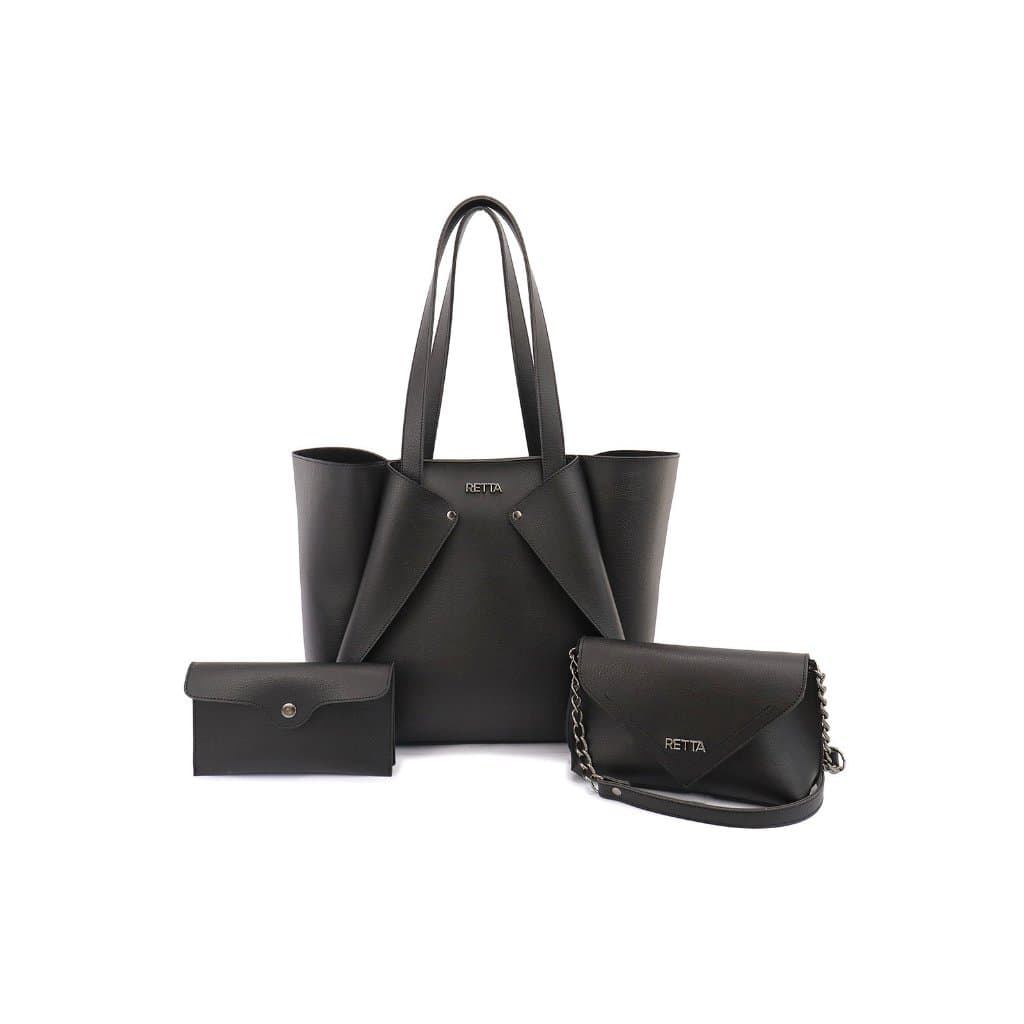 Kit 3 Peças Manuela Bolsa Sacola Transversal e Carteira