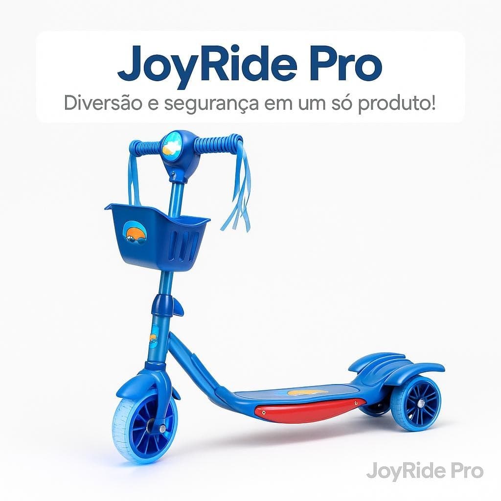 Patinete Infantil 3 Rodas Dobrável Com Luz Som Azul