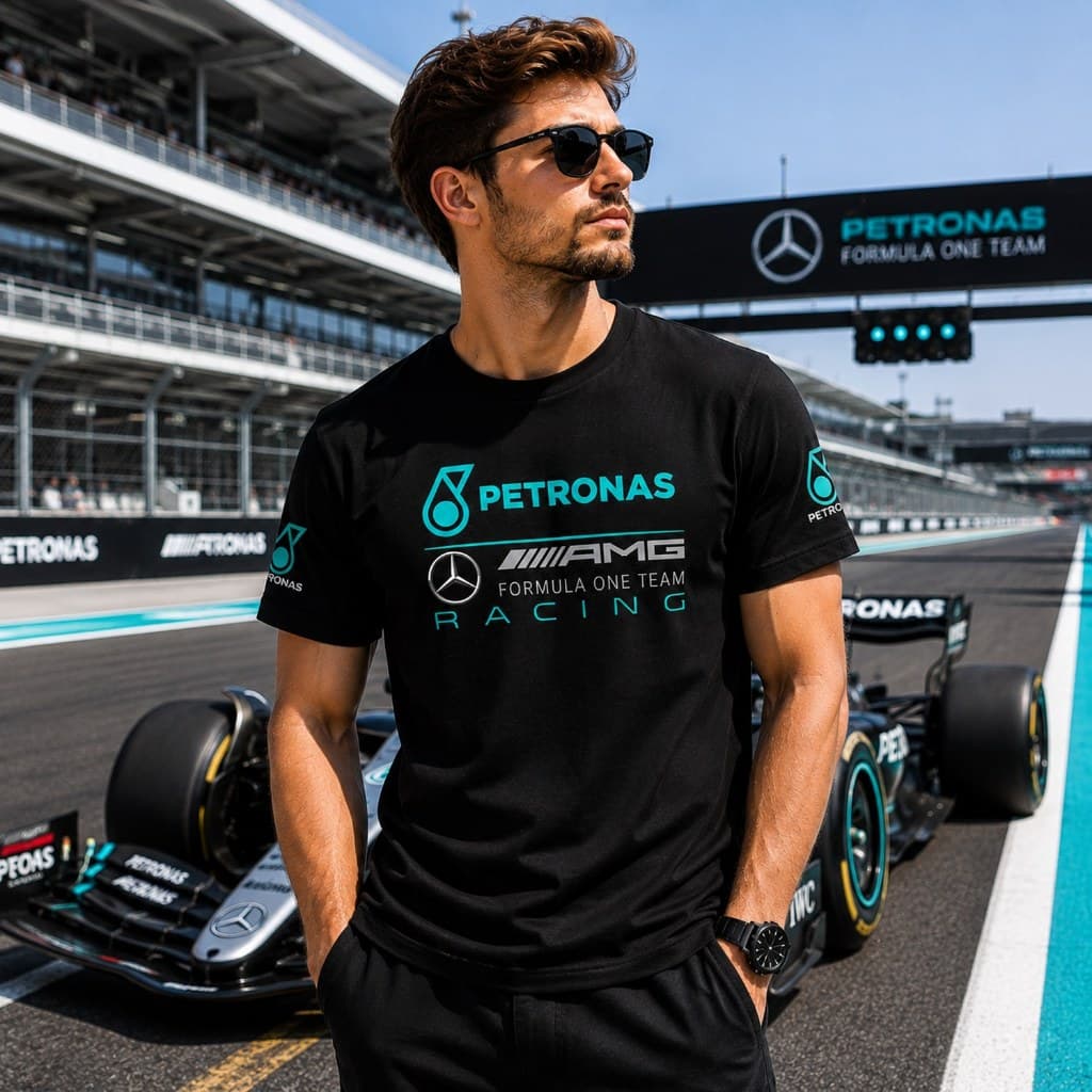 Camiseta Dry Fit Premium AMG F1 Corrida Racing Esportiva Treino Esporte