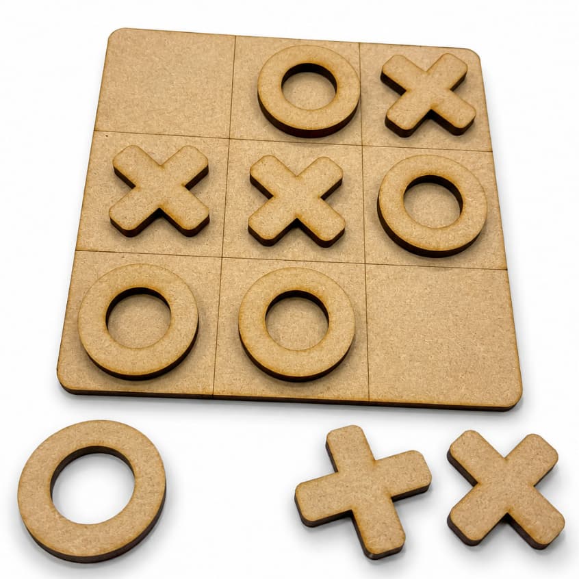 Kit Jogo Da Velha Em MDF Com Tabuleiro 10x10cm Lembrancinha Brinde Aniversário