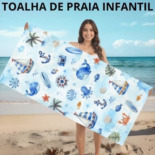 Toalha de Praia Infantil Ocean Baby Personalizada 70x140 cm | Praia e Piscina 210G  Leve Secagem Rápida Praia Piscina