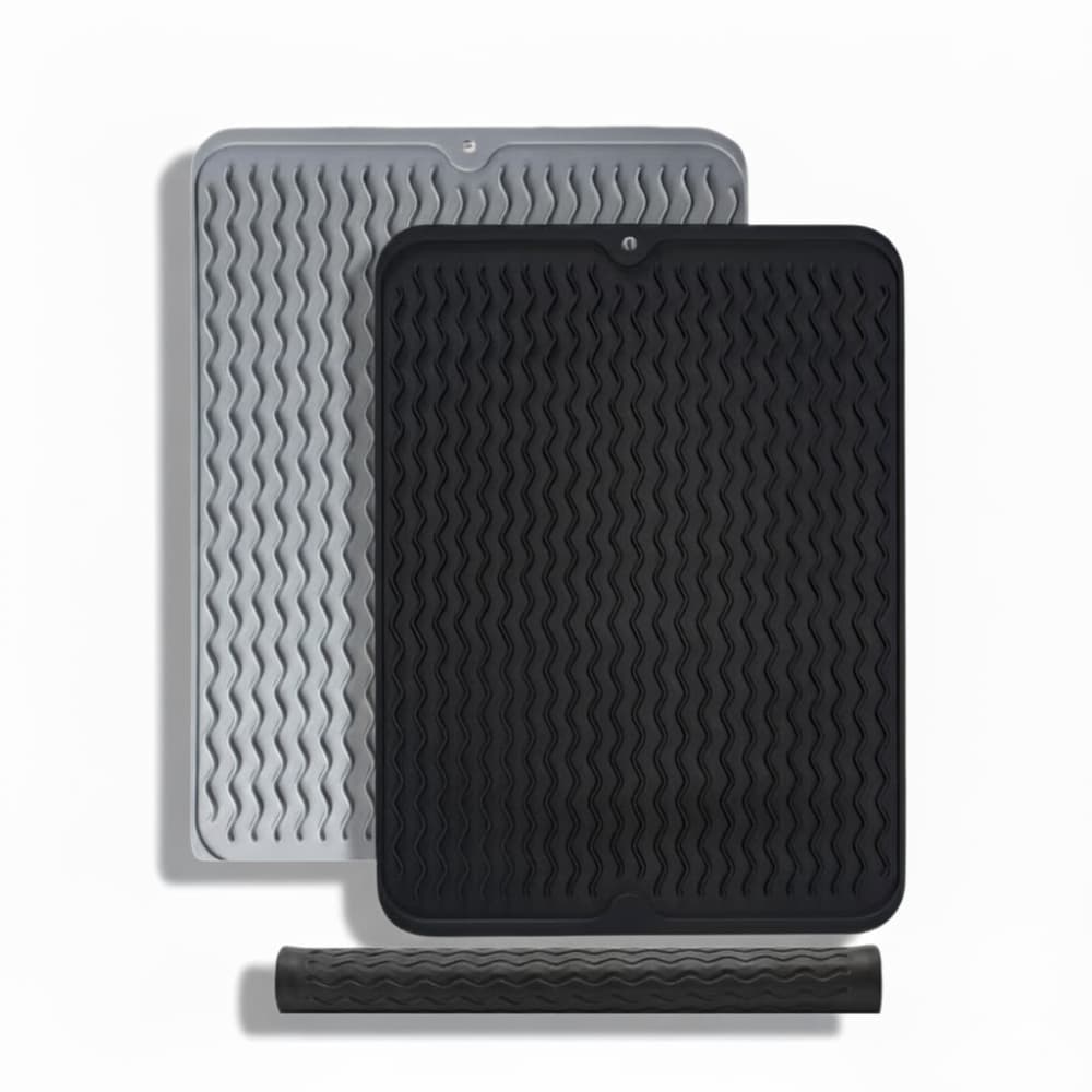 Tapete Escorredor de Louça em Silicone Antiderrapante Descanso de Panela Antitérmico 40x30cm Multiuso Pia Cozinha