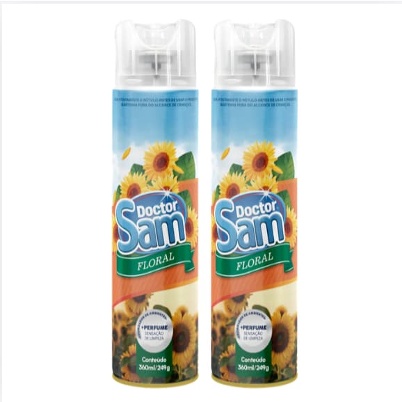 Kit 2 Odorizador Ambiental Floral 360ml/249g - Doctor Sam