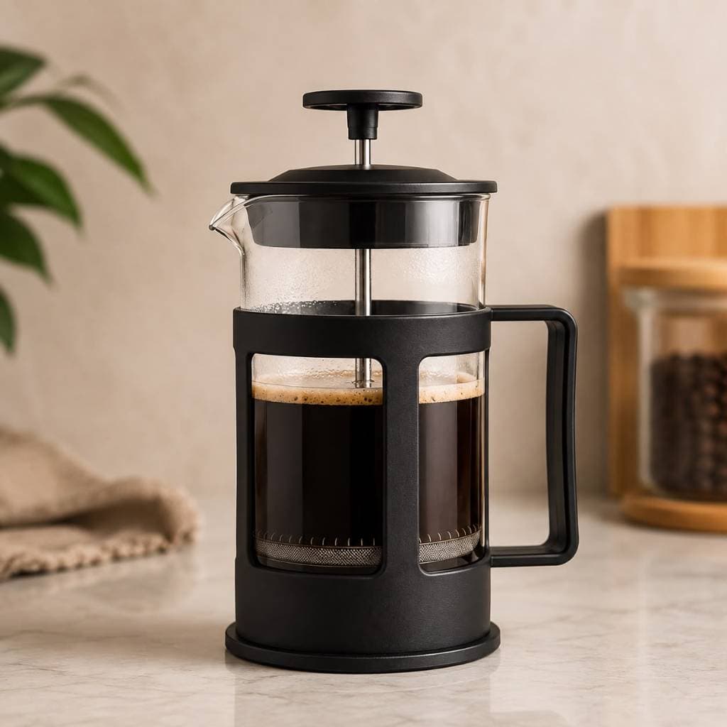 Cafeteira Francesa Vidro 600ml Capacidade Alta Qualidade Preta Estilo Barista