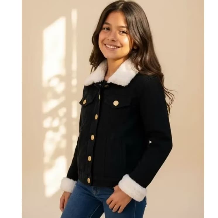 Jaqueta Jeans Infantil Menina Feminina Destroyed 2 ao 16