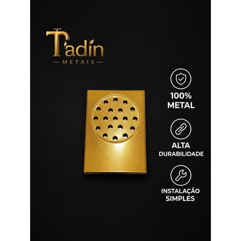 Ralo Pratic Dourado inox - 14cm X 10cm - escoamento box