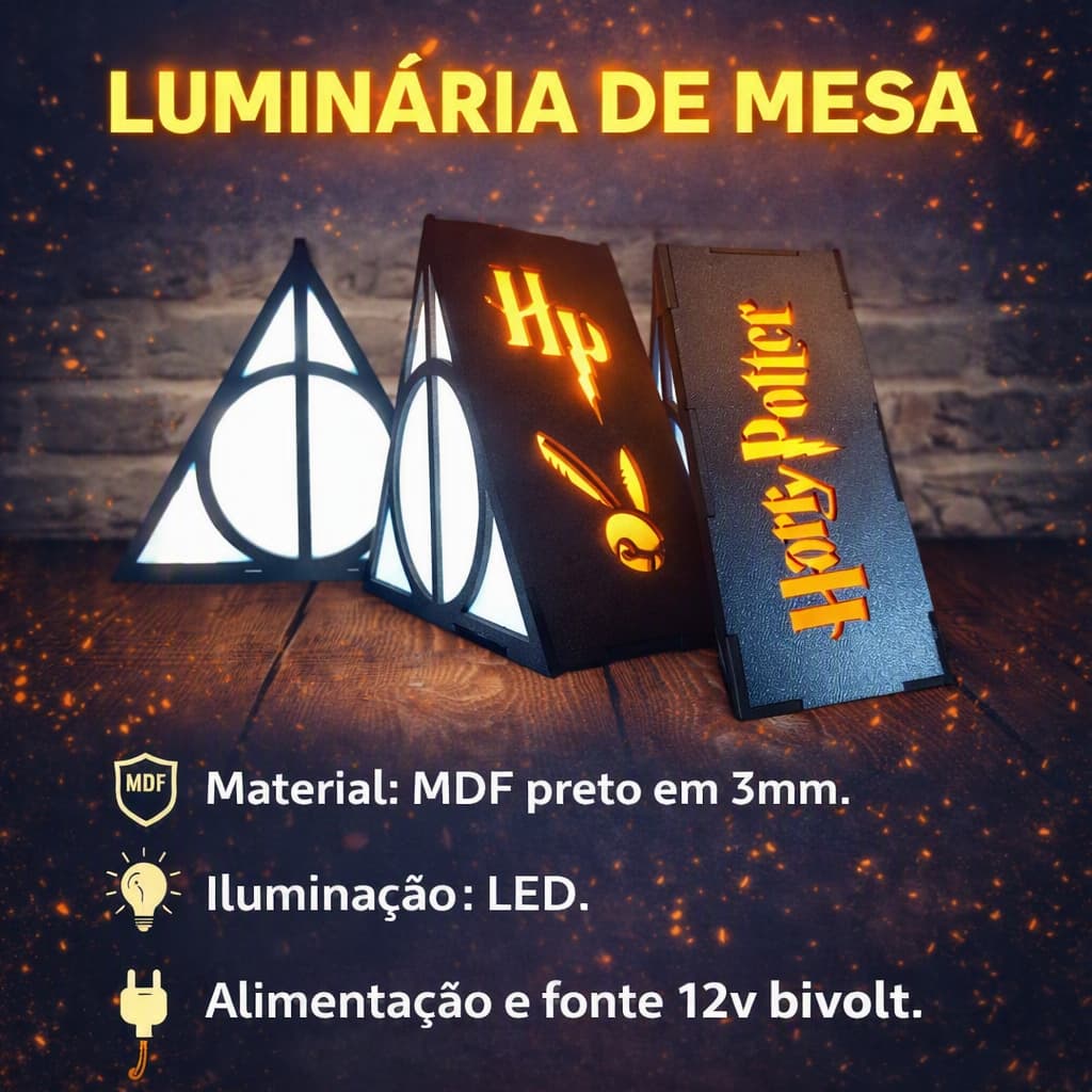 Luminária de Mesa Geek Cabeceira Colecionador Decorativo Exclusivo Resistente Presenteável Dia dos Pais