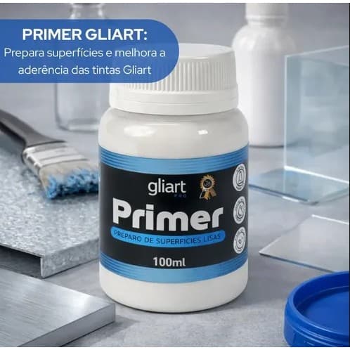 Primer Branco Para Metal, Plastico E Vidro 100ml Gliart