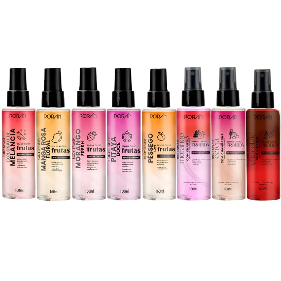 Body Splash Linha Fruta Porán Body Splash Poran Perfume Corporal Linha Fruta 160ml