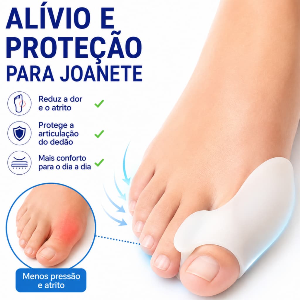 Kit Dedeira Protetor Joanete Silicone Corretor Ergonômico Conforto Para Pés