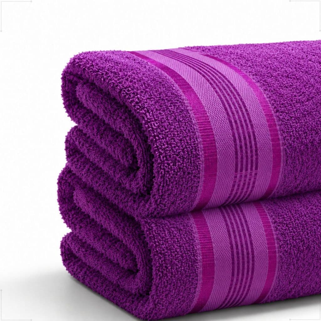 Kit 2 Toalhas de Banho Roxa 100% Algodão Jogo Banhão Premium Macia Alta Absorção Toalha Luxo Gigante 75x180cm
