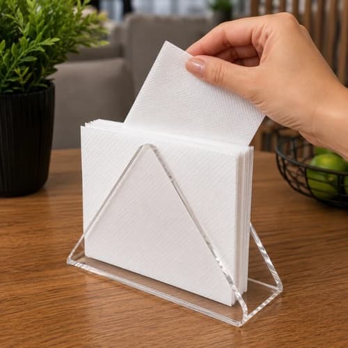 Kit Porta Guardanapo De Acrílico para Mesas de Bares Restaurantes Eventos