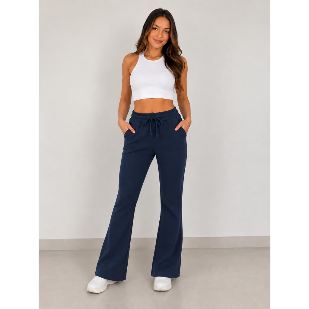 Calça Moletom Flare Bailarina Feminina 100% Algodão
