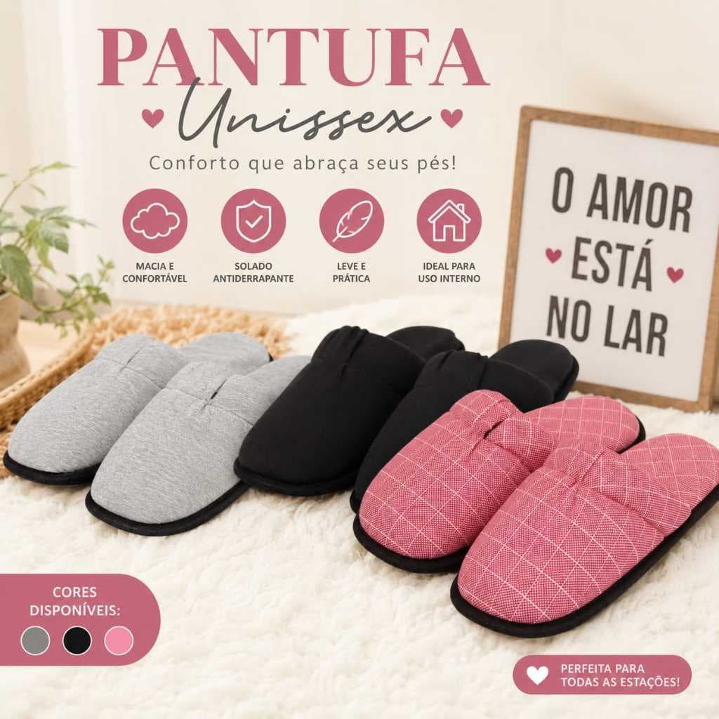 Pantufa Confortável Feminina Antiderrapante