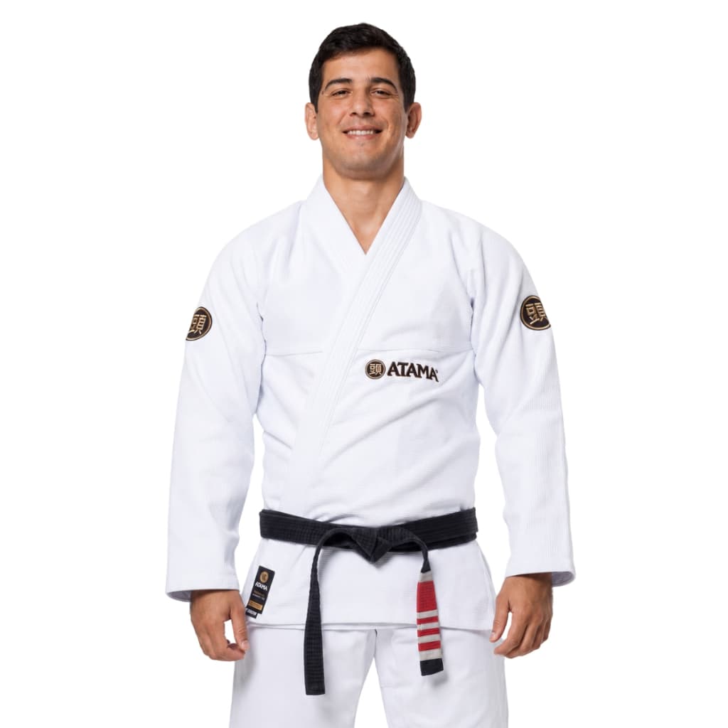 Kimono Jiu Jitsu Trançado Atama Classic Branco 100% Algodão