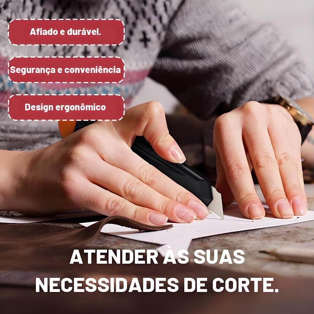 Cortador Estilete JUMLEE Design Ergonômico Afiado Durável, Ideal para Embalagens, Artesanato e Serviços Gerais