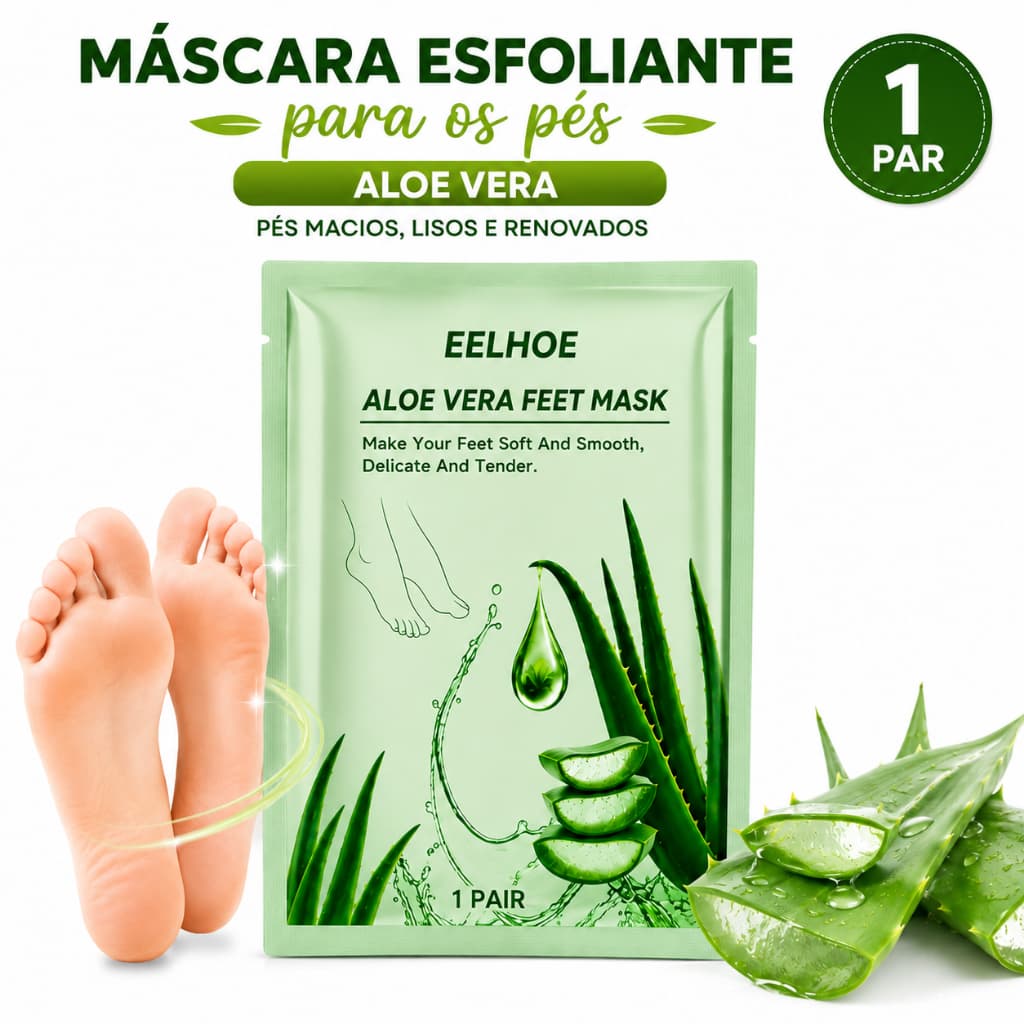 Máscarca Meia Esfoliante para SPA dos Pés de Aloe Vera 1par