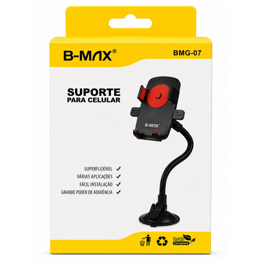 Suporte para Celular B-Max BMG-07 com Ventosa e Haste Flexível