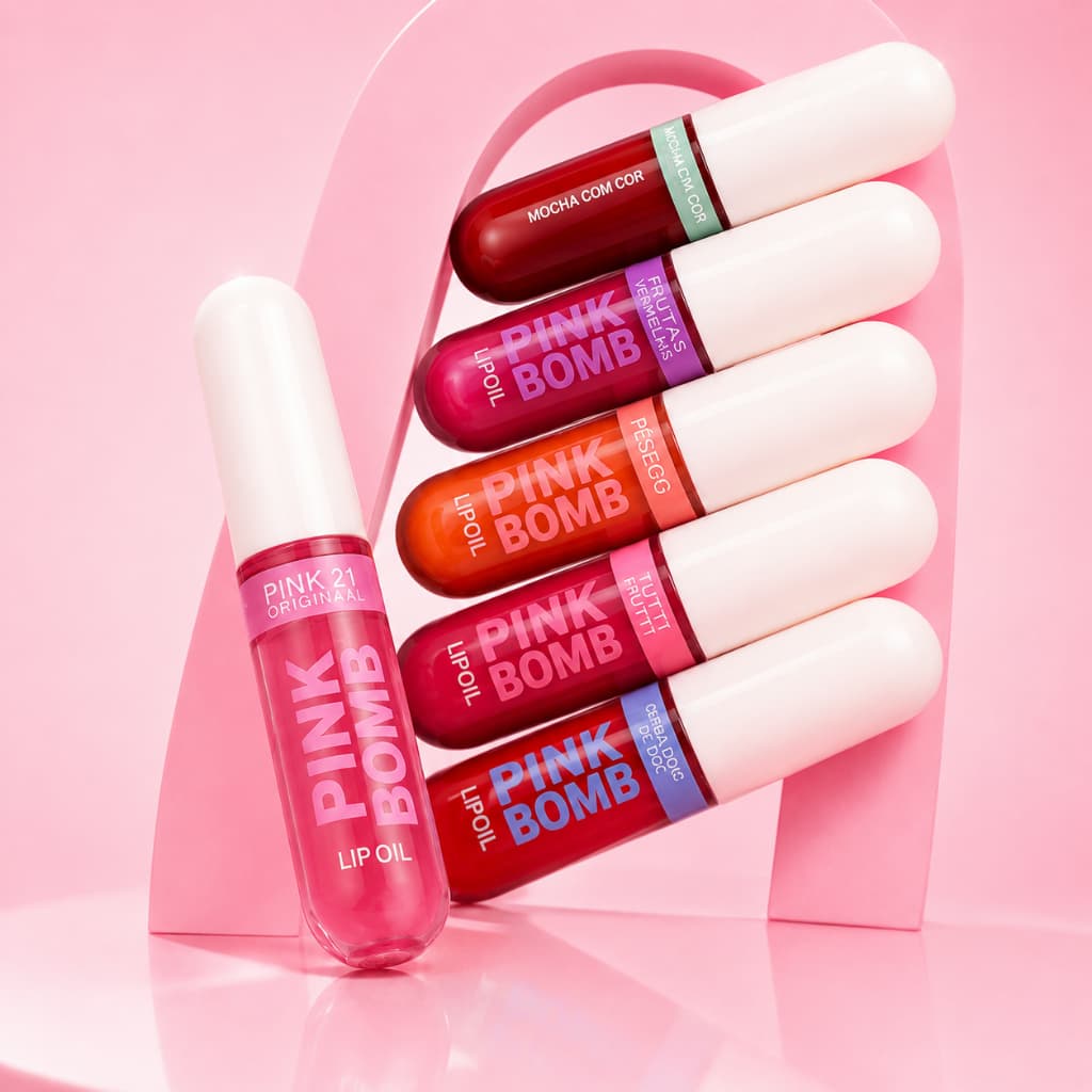 Lip Oil Gloss Pink Bomb - Pink 21 | Brilho e Hidratação