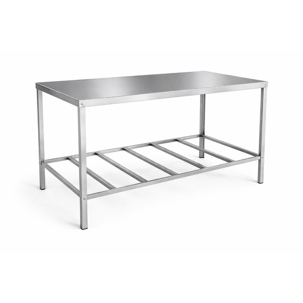 Mesa Inox 304 120x53x84cm com Prateleira Cozinha Industrial Profissional