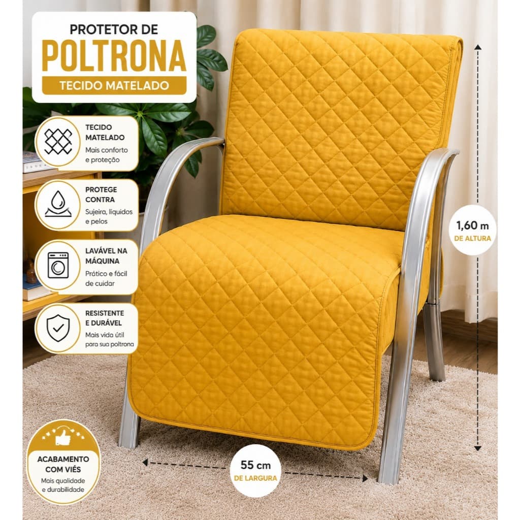 Capa para Poltrona Cadeira sem braços sobre medidas 1 lugar - Oferta