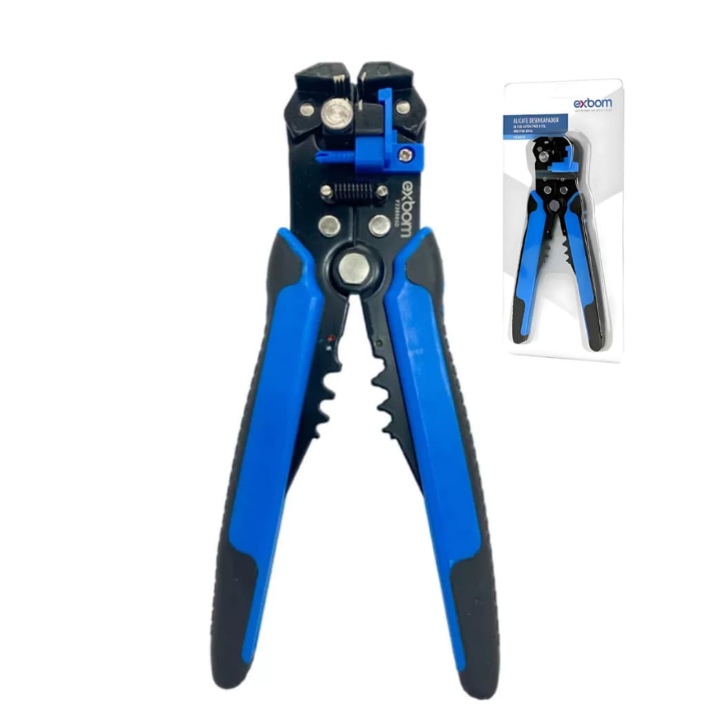 Alicate Desencapador de Fios Automático 8" FRM-ADA106 Exbom 3 em 1 Corte Crimpagem Profissional