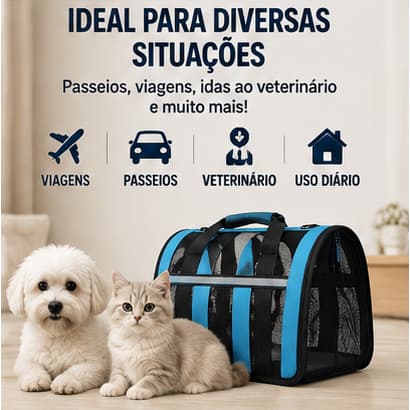 BolsaPetTransporteRespirávelDobrável LevePortátilparaGatoCachorroPasseio Viagem4CoresBolsa pet respirável