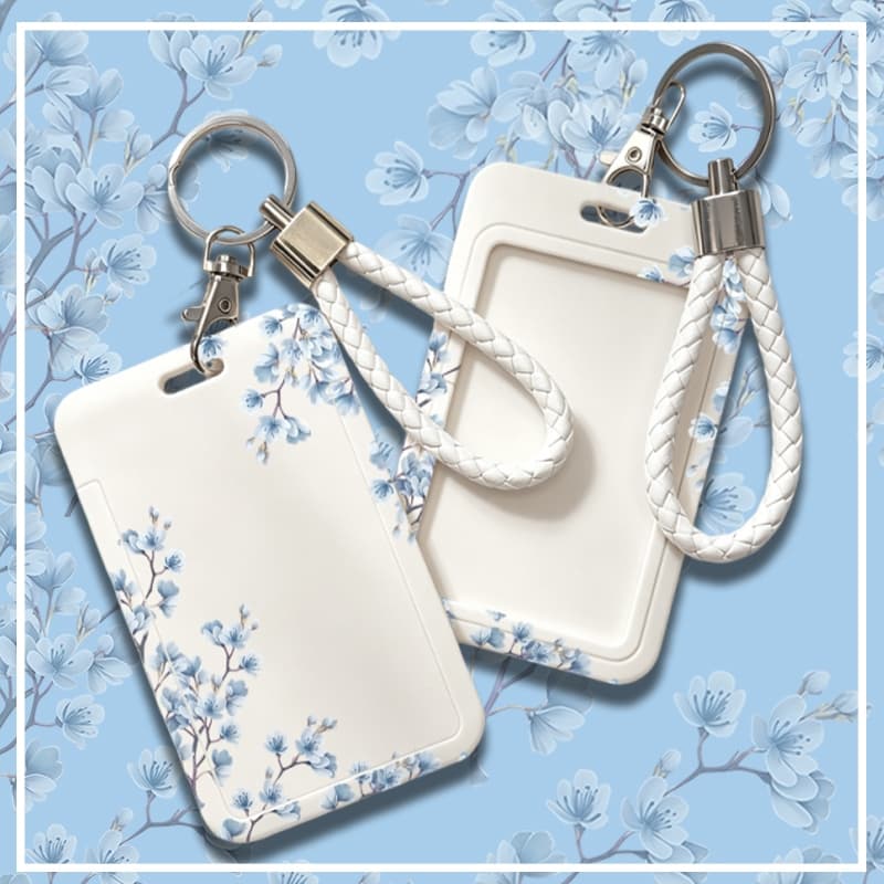 Porta-Cartões Para Com flores Ônibus De Desenho Animado Para Cartões De Campus De Estudante Passagens De Trânsi