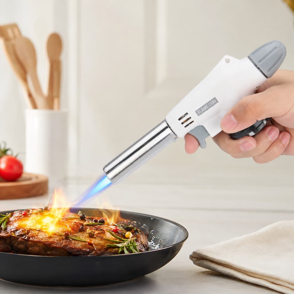 Maçarico Culinário Portátil com Controle Manual de Chama