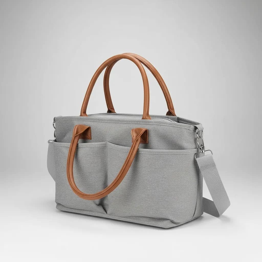 Bolsa Tote Organizadora Grande 14L Multifuncional Trabalho Viagem Dia a Dia Alça Transversal Ajustável Bolsos Externos