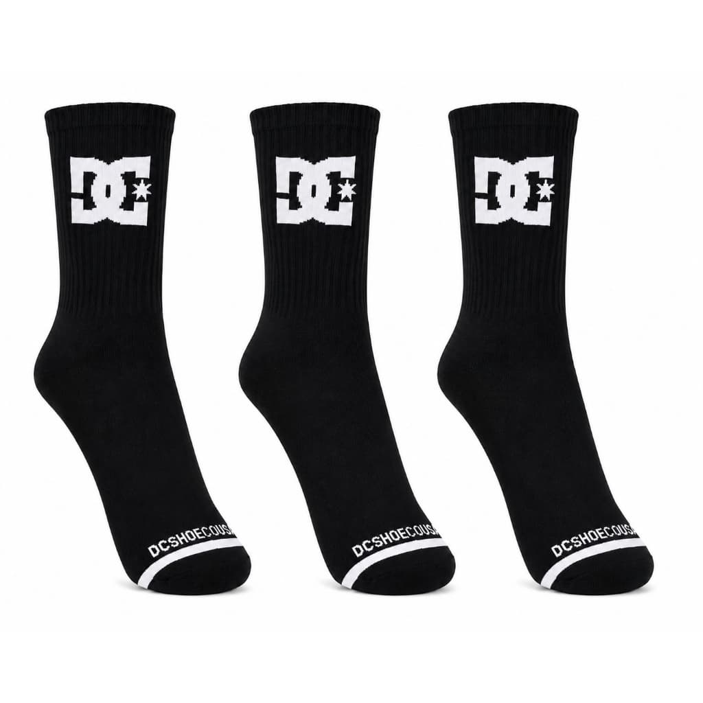 Kit 3 Meias DC Shoes Cano Longo Cores Original Skate