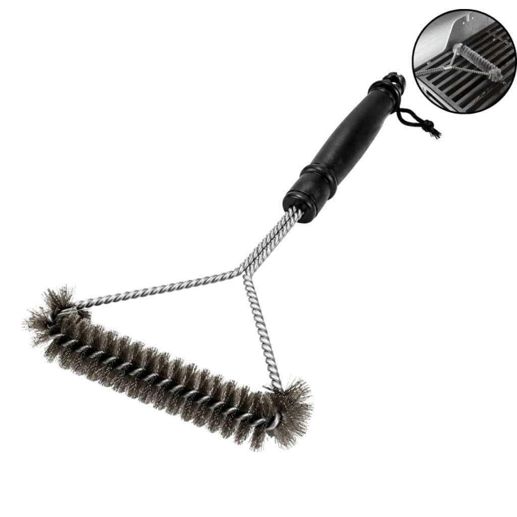 Escova Limpa Grelha Churrasqueira Cerdas Aço