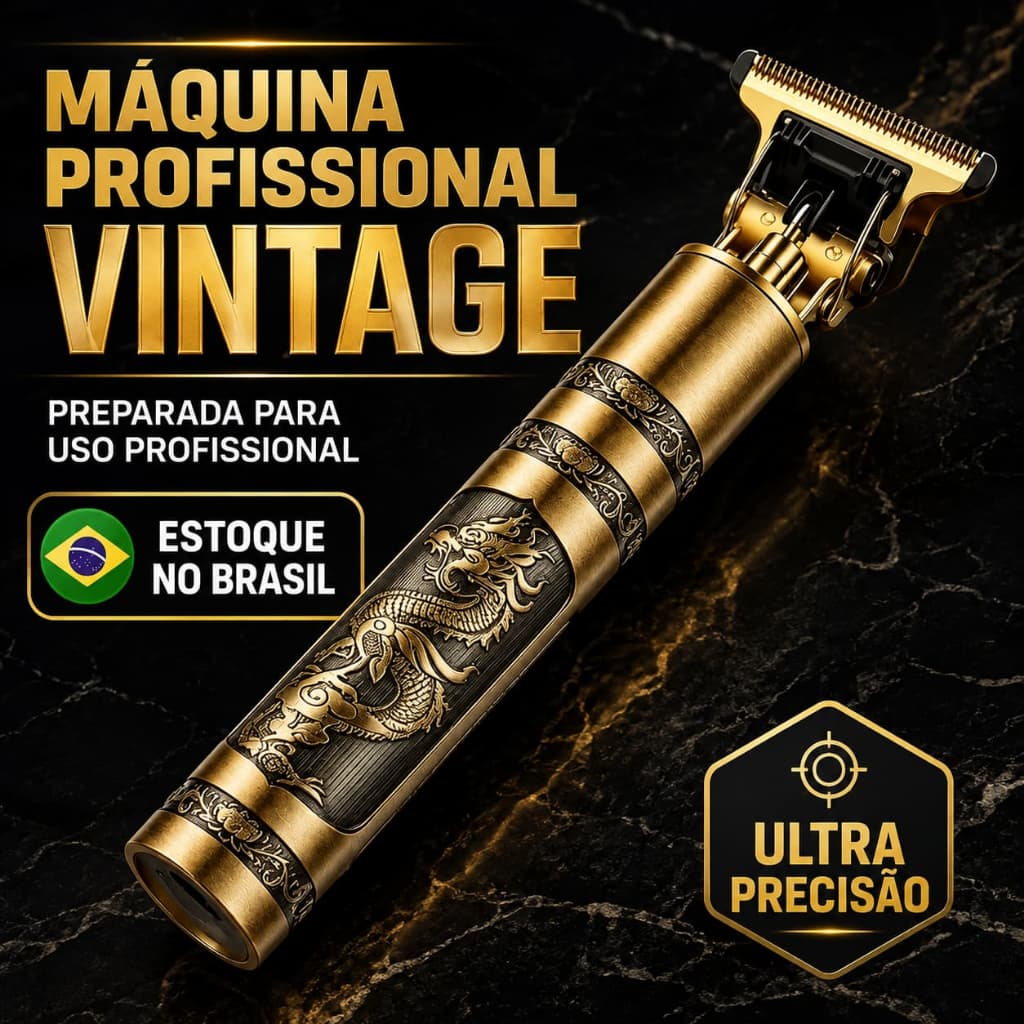 Máquina De Cortar Cabelo Profissional Vintage Dragão T9 Sem Fio Recarregável Para Barba E Acabamento Bivolt Ultra Precis