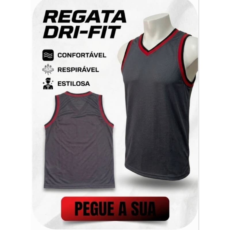 Camisa regata respirável, confortável para treino e academia
