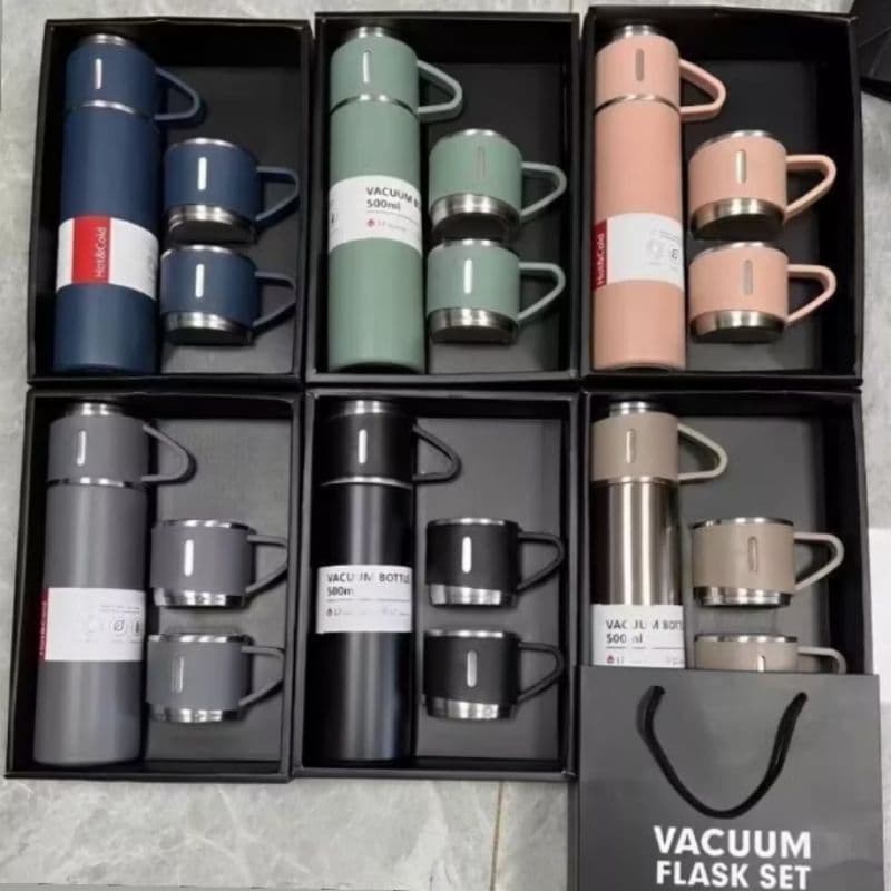 vacuum flask set 5 kit de garrafa térmica com 10 canecas atacados revenda