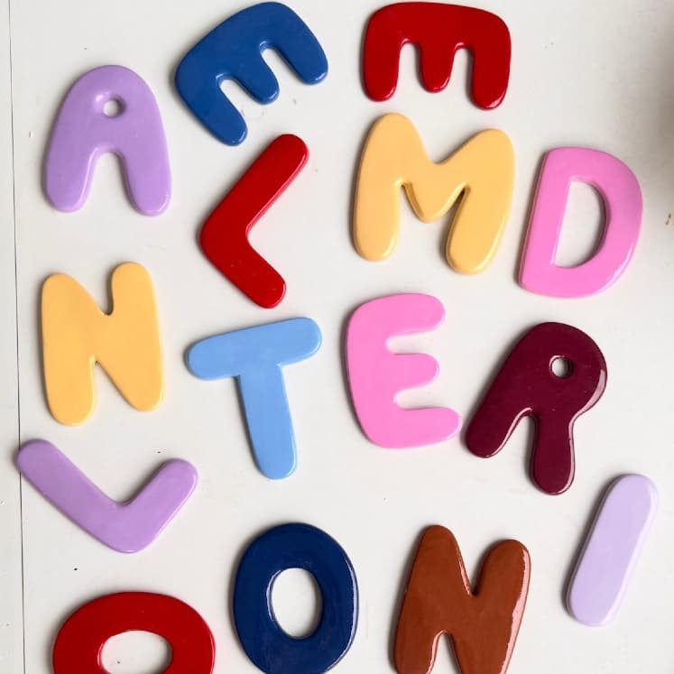 Letras de Cerâmica fria | nome do bebê | 12cm | letras de cerâmica
