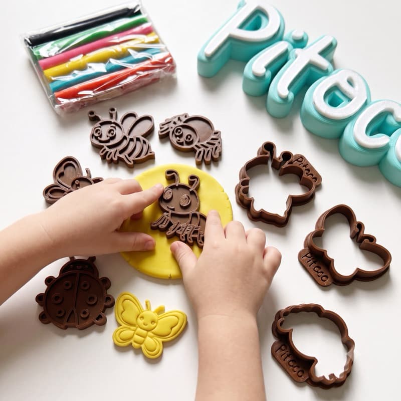 Kit Cortadores e Carimbos + Massinha de Modelar | Insetos | Aranha | Brinquedo Educativo Pedagógico
