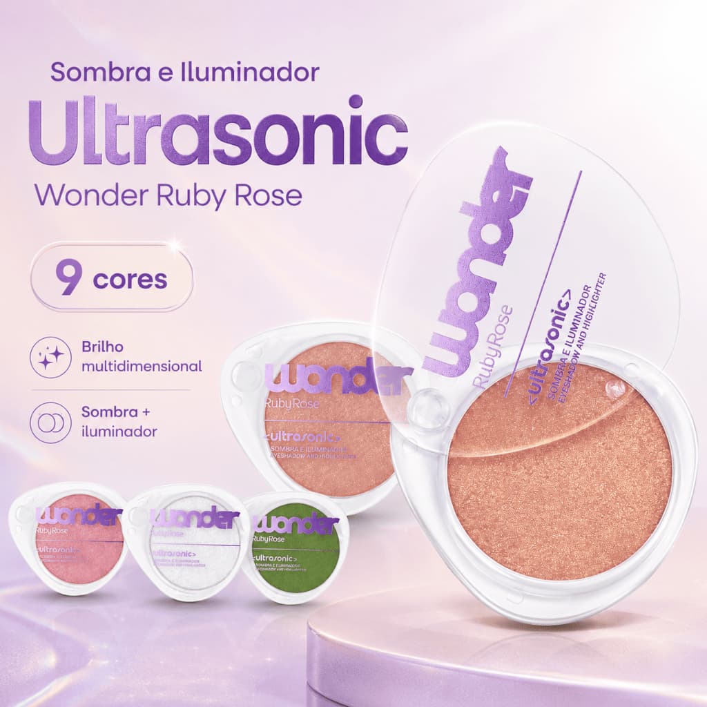 Sombra E Iluminador Ultrasonic Wonder Ruby Rose Original Multiuso