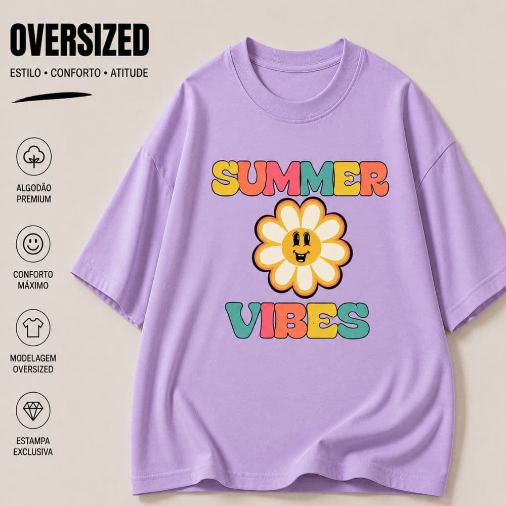 Blusa Juvenil Menina Summer Vibes Over 4 ao 16