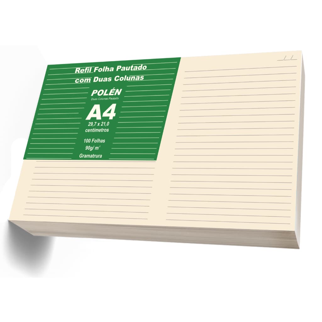 Papel A4 Offset Polen  90g Quadriculado 100 Folhas