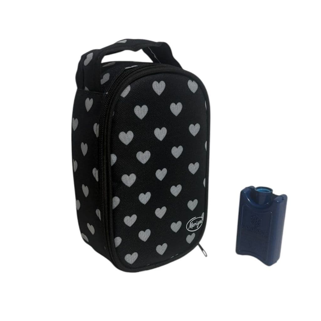 Bolsa Estojo Case Térmica Viagem P Insulina C Gelo Reutilizável Refrigeração Diabetes Preto Coração