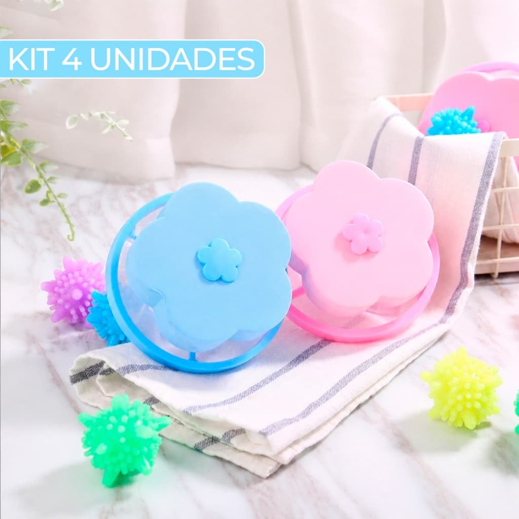 Kit 4 Filtro Coletor Tira Pelos Filtro Maquina de Lavar Roupas Reutilizável Cabelo Lavadora Limpe