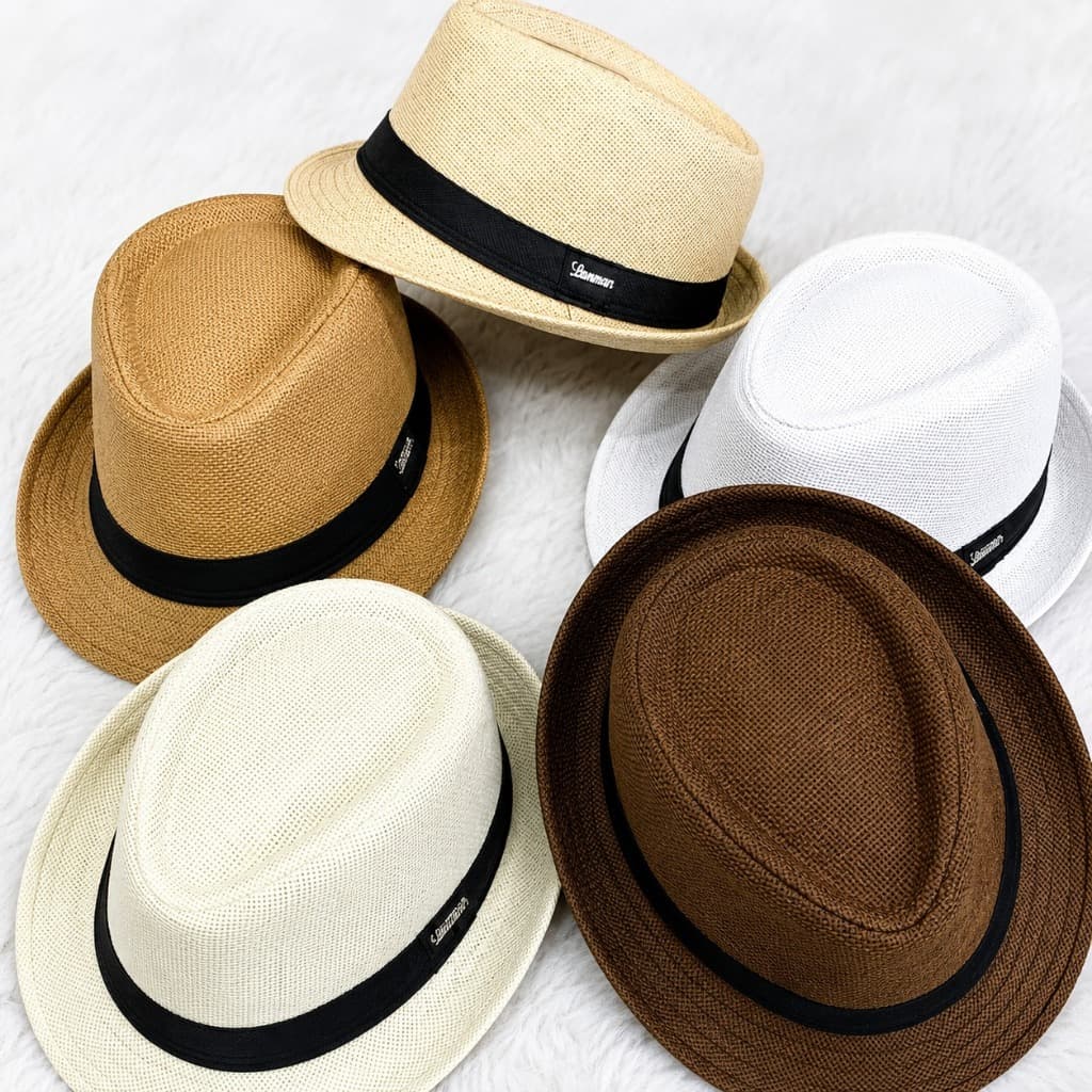 Chapéu Panamá Aba Curta Moda Estilo Casual Verão Unissex Masculino e Feminino Boné
