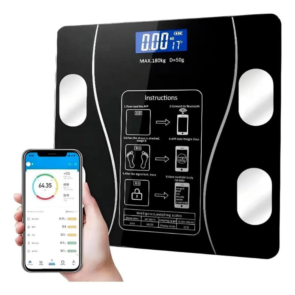 ⚖️ Balança Digital de Bioimpedância Inteligente Bluetooth com Aplicativo