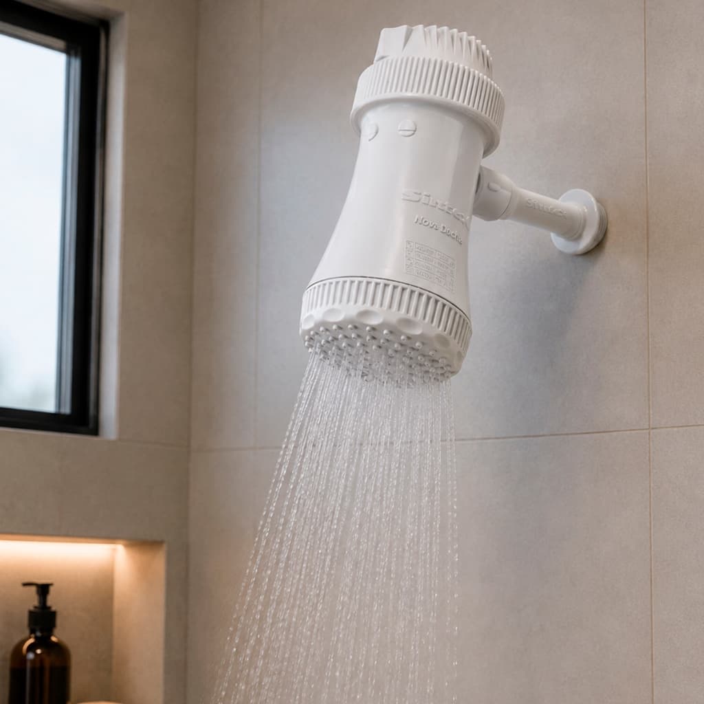 Kit Chuveiro Elétrico Completo Ducha 5500W 3 Temperaturas Banho Quente Chuveirinho Mangueira Redutor Prolongador