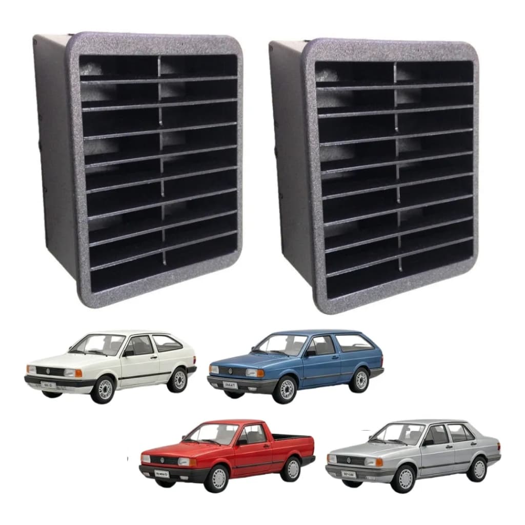 Par Difusor Grade Saída de Ar Coluna Porta Gol Quadrado 1996 a 1999 Saveiro 1998 a 2000 Preto