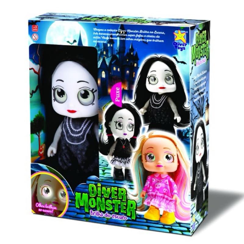 Boneca Diver Monster Brilha No Escuro Divertoys Ref 8361 Mãe