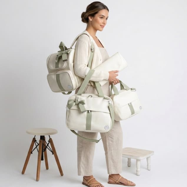 Kit De Bolsa Maternidade Completo Com 4 Peças Slim Super Luxo