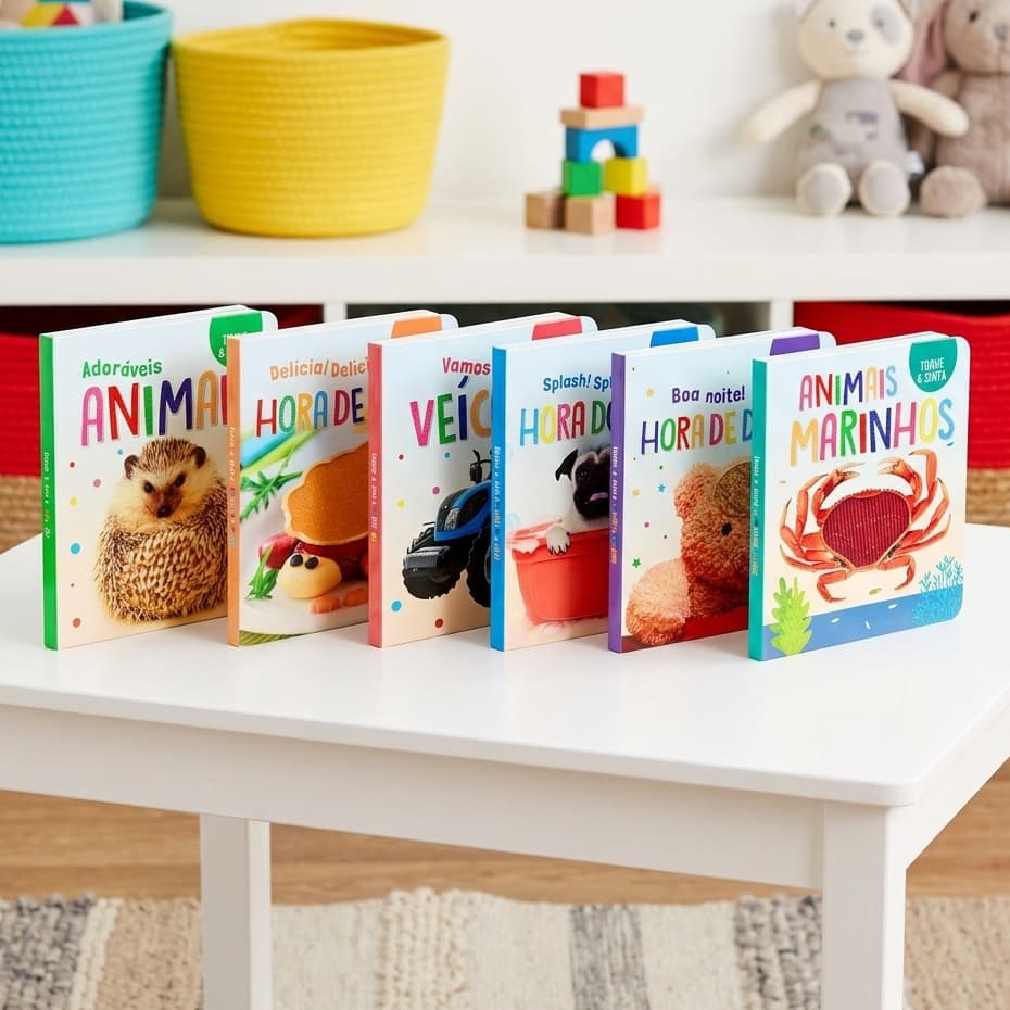 Livro Toque e Sinta Texturas Estimulação Sensorial para Bebês Desenvolvimento Infantil