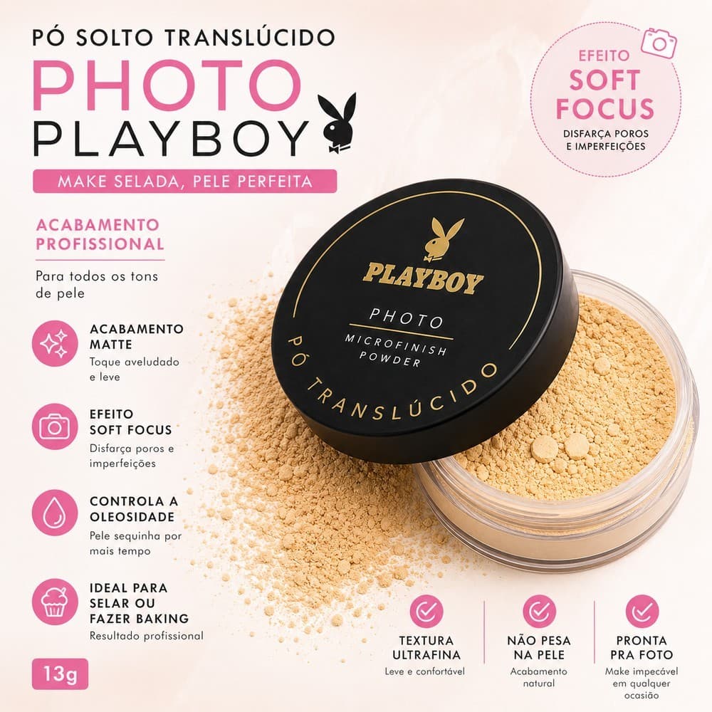 ✨ PÓ SOLTO TRANSLÚCIDO PHOTO – PLAYBOY ✨